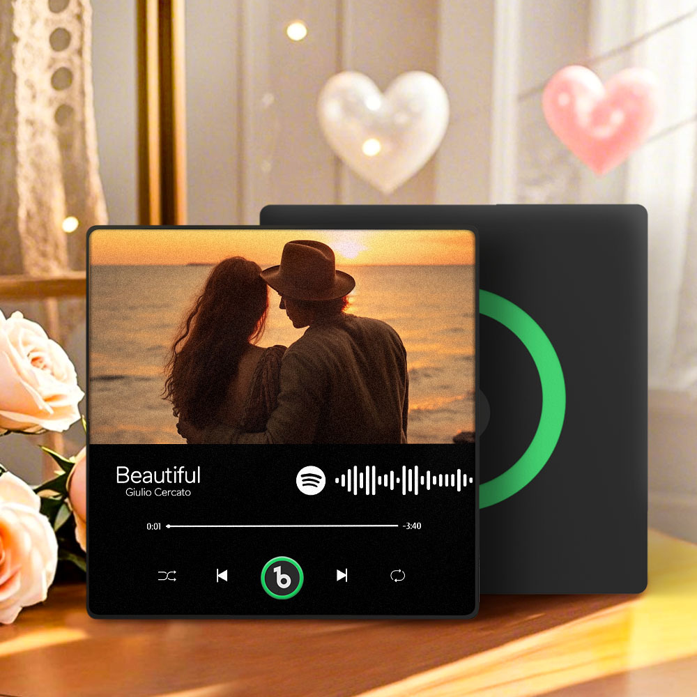 Personalized Music Fridge Magnet Valentine Gift Colorful Frame Album Fridge Magnet Music Wall Photo Sticker Music Movement That Can Be Played Gift for Couple