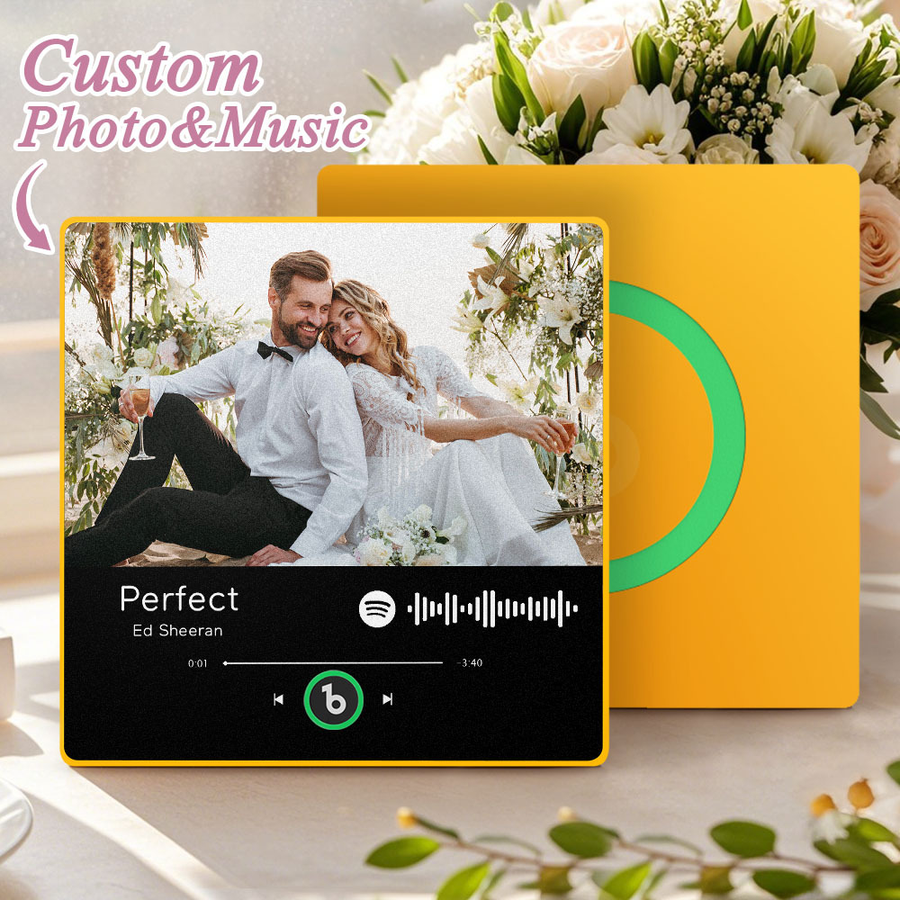 Custom Spotify Music Fridge Magnet Personalized Colorful Frame Album Fridge Magnet Music Wall Photo Sticker Song Magnets That Can Play Music Wedding Gifts for Her - Bestchristmasgifts