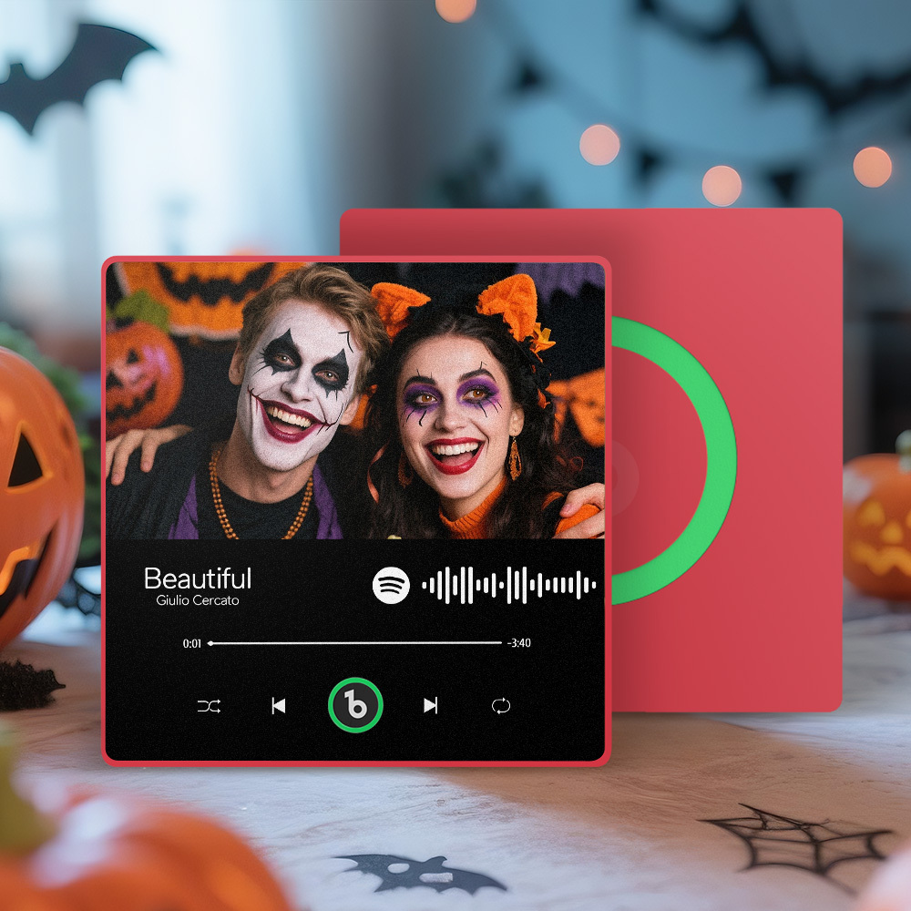 Custom Music And Photo Fridge Magnet Personalized Song Magnets That Can Play Music FridgeBeats Pro Supports Bluetooth Connectivity Halloween Gifts for Couple - Bestchristmasgifts