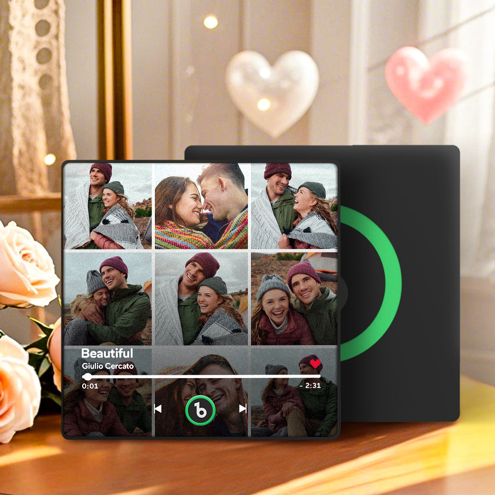 Personalized Music Fridge Magnet Valentine Gift Colorful Frame Album Fridge Magnet Music Wall Photo Sticker Music Movement That Can Be Played Gift for Couple