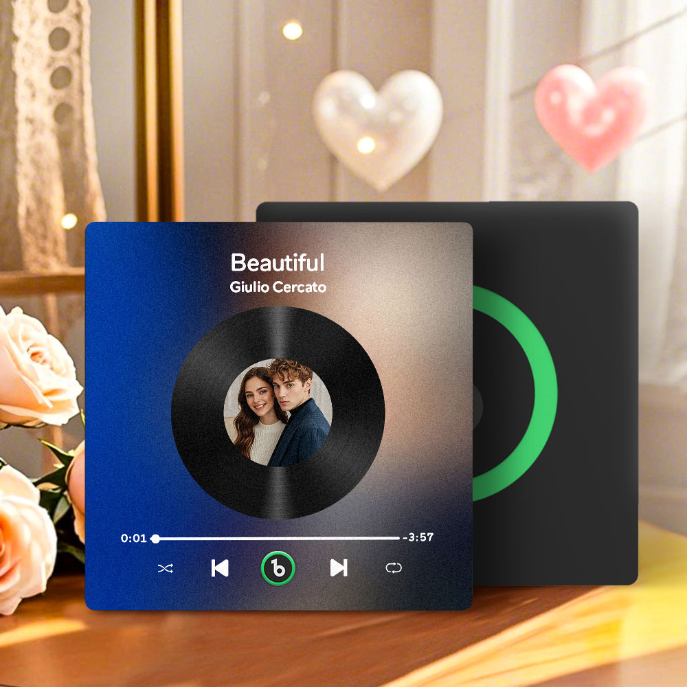 Personalized Music Fridge Magnet Valentine Gift Colorful Frame Album Fridge Magnet Music Wall Photo Sticker Music Movement That Can Be Played Gift for Couple