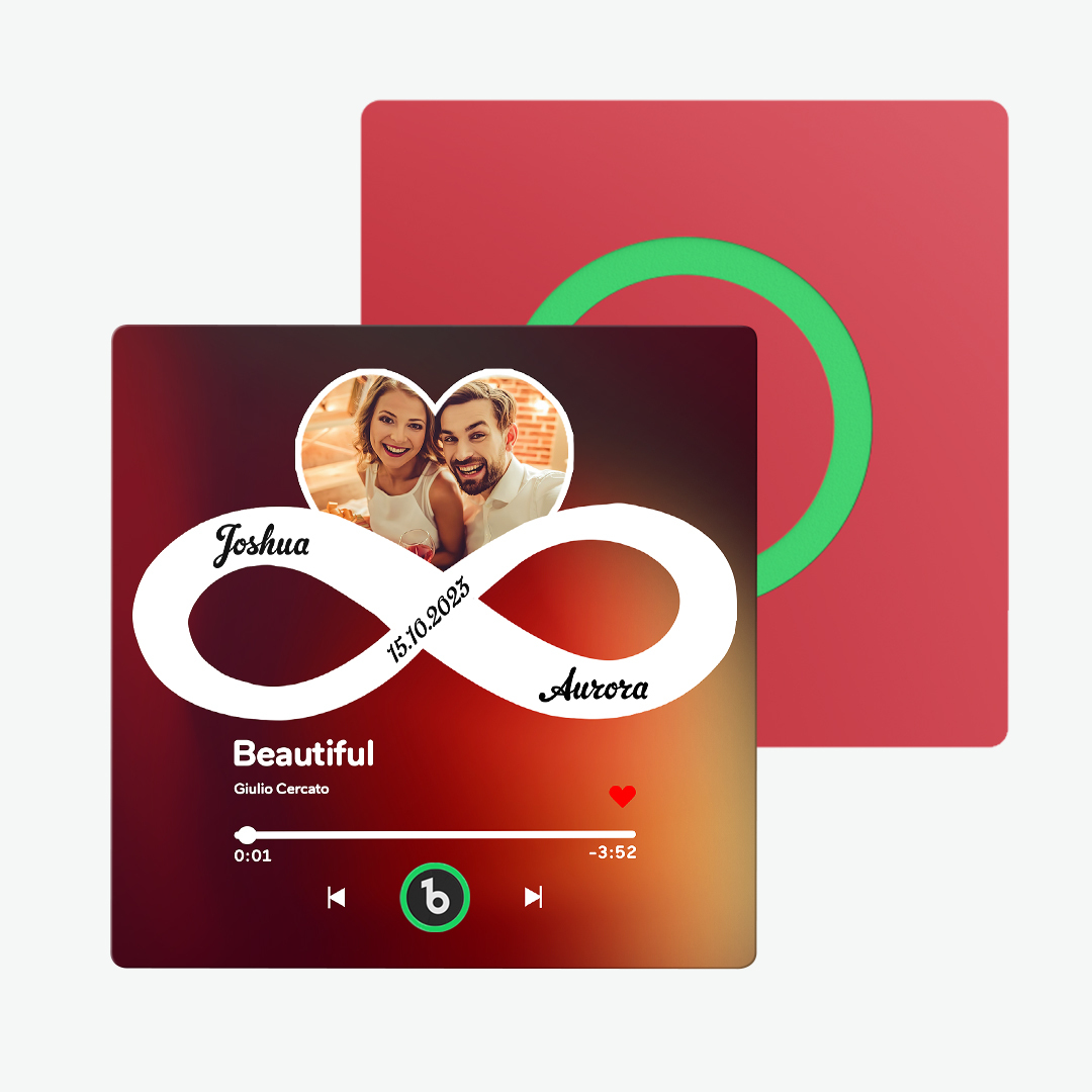 Custom Music Fridge Magnet with Colorful Frame Personalized Album Infinite Love Fridge Magnet That Can Be Played Song Ideal Gift for Couple - Fridgebeats