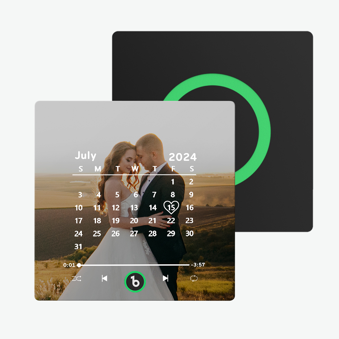 Custom Music Fridge Magnet with Colorful Frame Personalized Calendar Fridge Magnet with Photo Wedding Gift - Fridgebeats