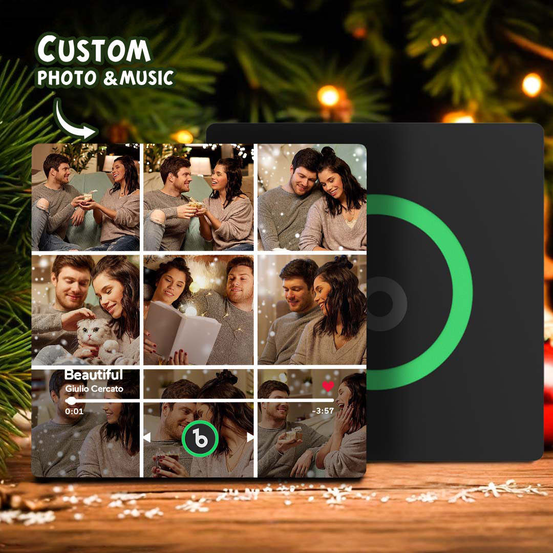 Personalized Music Fridge Magnet Colorful Frame Album Fridge Magnet Music Wall Photo Sticker Music Movement That Can Be Played Gift for Couple - Bestchristmasgifts