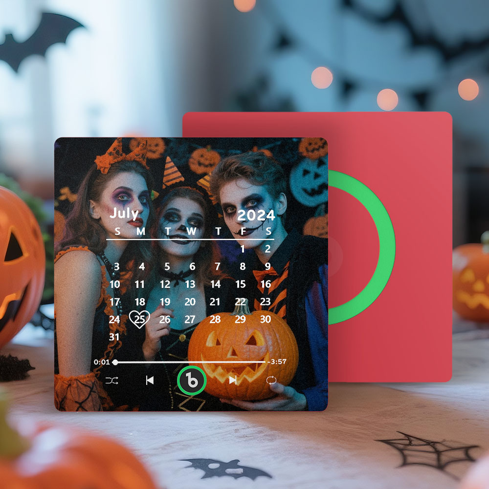 Custom Music Fridge Magnet Personalized Song Fridge Magnet That Can Play Music Halloween Magnet Supports Bluetooth Connectivity Calendar Halloween Gifts for Couple - Bestchristmasgifts