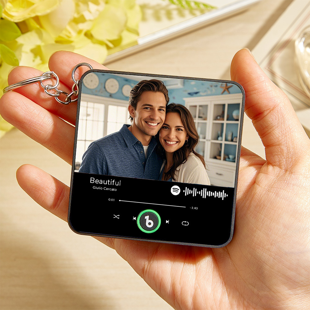 Personalized Song Mini Fridge Magnet Keychain Custom Music Fridge Magnet Spotify Album Mini Fridge Magnet Keychain Halloween Gifts for Him - Bestchristmasgifts