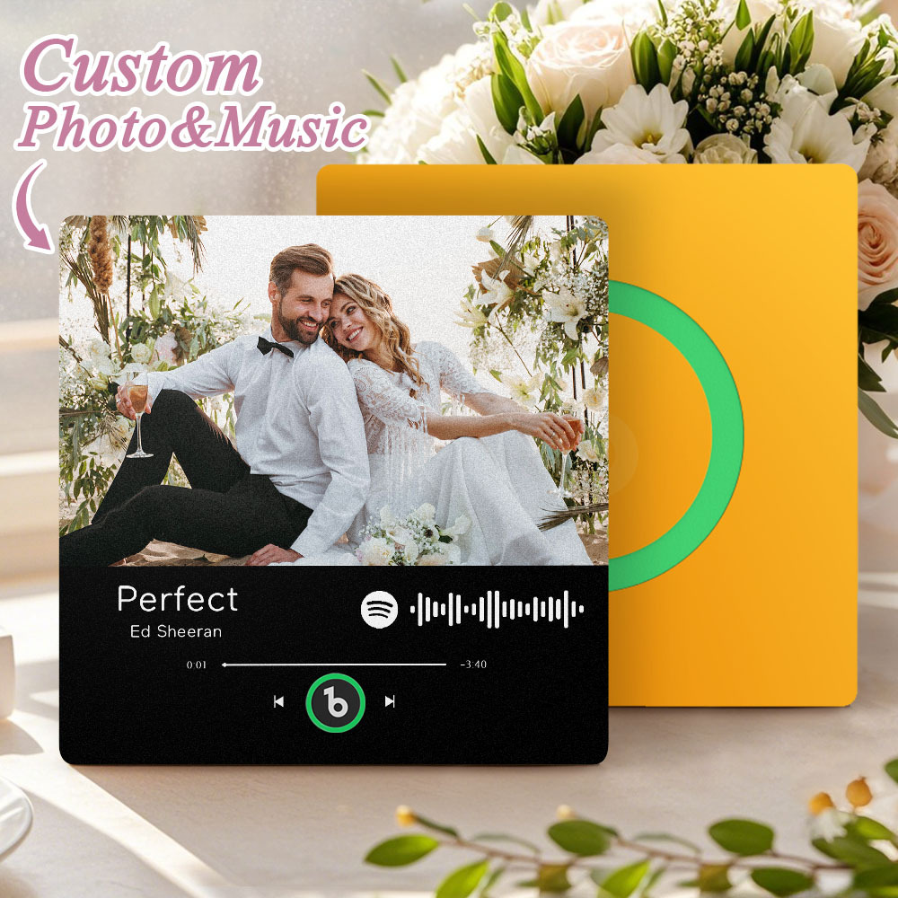 Custom Spotify Music Fridge Magnet Personalized Colorful Frame Album Fridge Magnet Music Wall Photo Sticker Song Magnets That Can Play Music Wedding Gifts for Her - Bestchristmasgifts