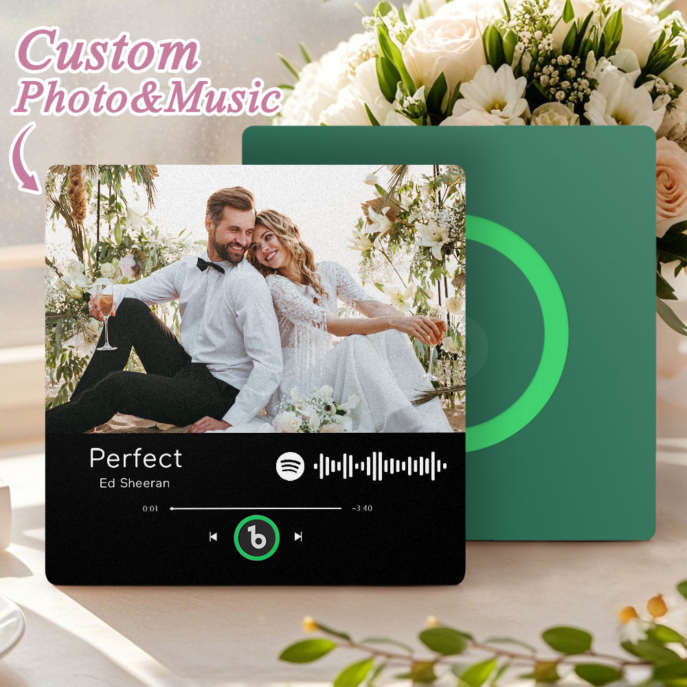 Custom Spotify Music Fridge Magnet Personalized Colorful Frame Album Fridge Magnet Music Wall Photo Sticker Song Magnets That Can Play Music Wedding Gifts for Her - Bestchristmasgifts