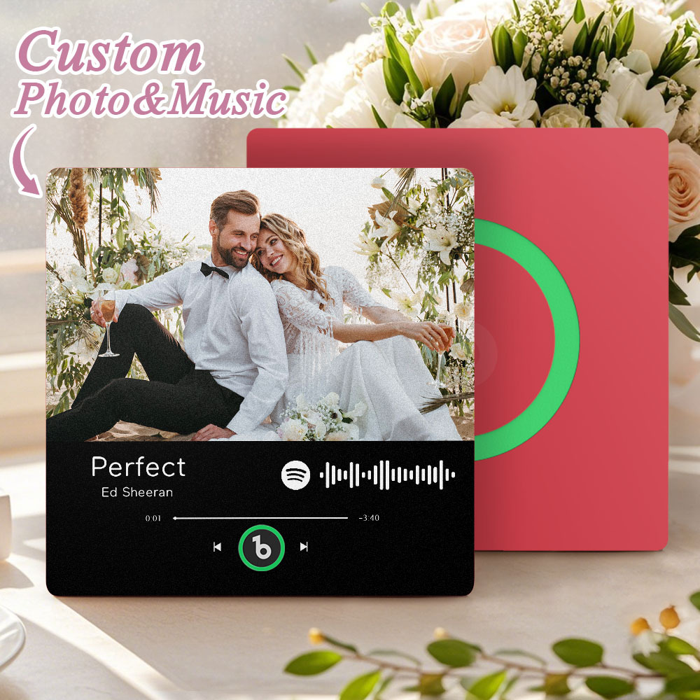 Custom Spotify Music Fridge Magnet Personalized Colorful Frame Album Fridge Magnet Music Wall Photo Sticker Song Magnets That Can Play Music Wedding Gifts for Her - Bestchristmasgifts