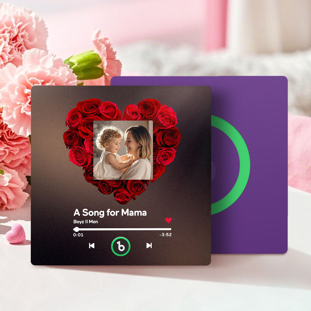 Personalised Fridge Magnet That Play Songs FridgeBeats Gifts for Mum With Rose