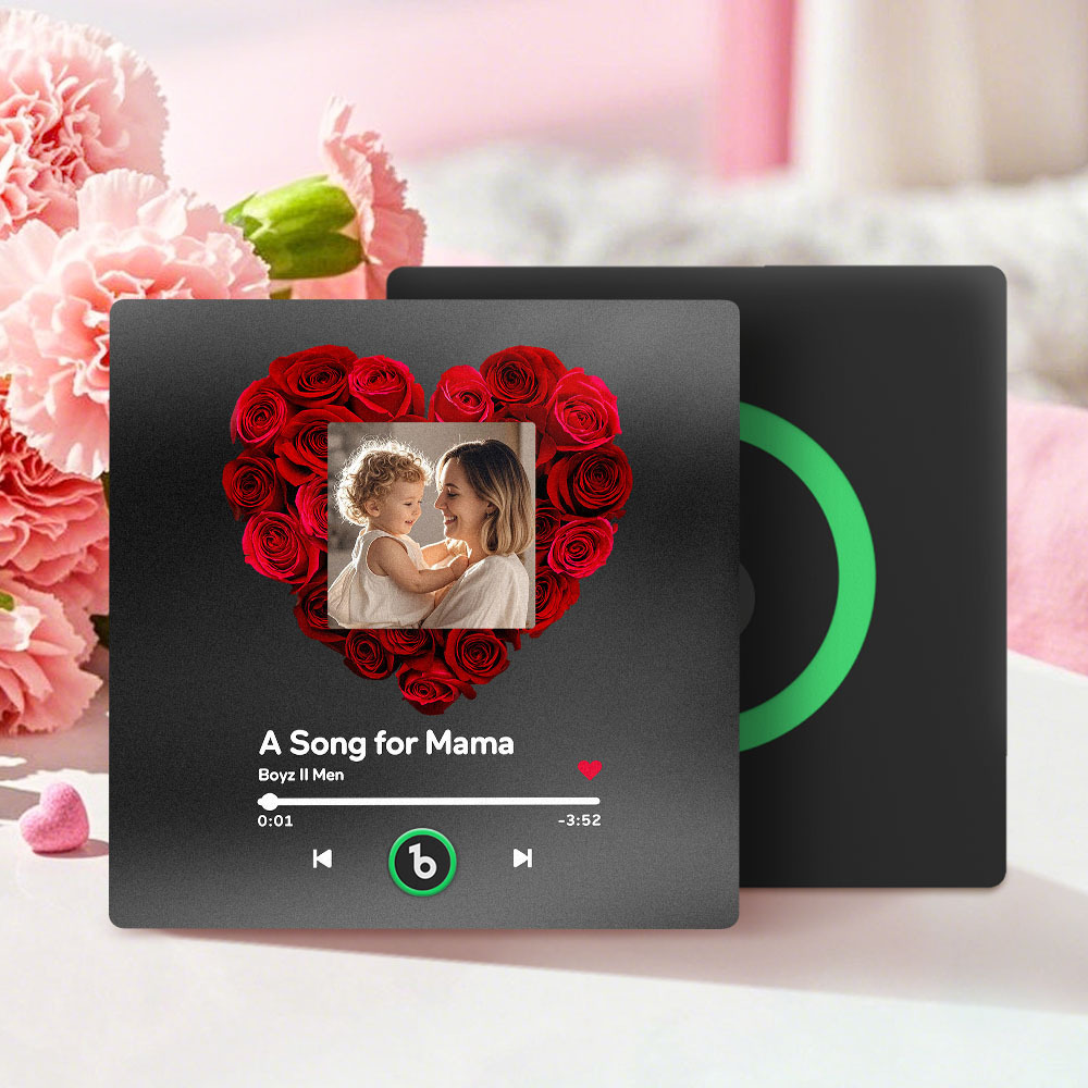 Personalised Fridge Magnet That Play Songs FridgeBeats Gifts for Mum With Rose