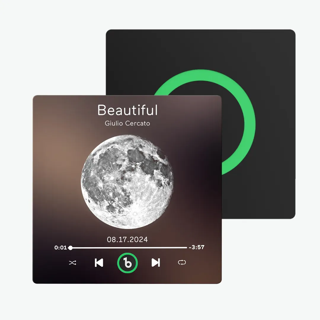 Custom Music Fridge Magnet with Moon Phrase Colorful Frame Album Fridge Magnet Music Wall Photo Sticker Music Movement That Can Be Played - Fridgebeats