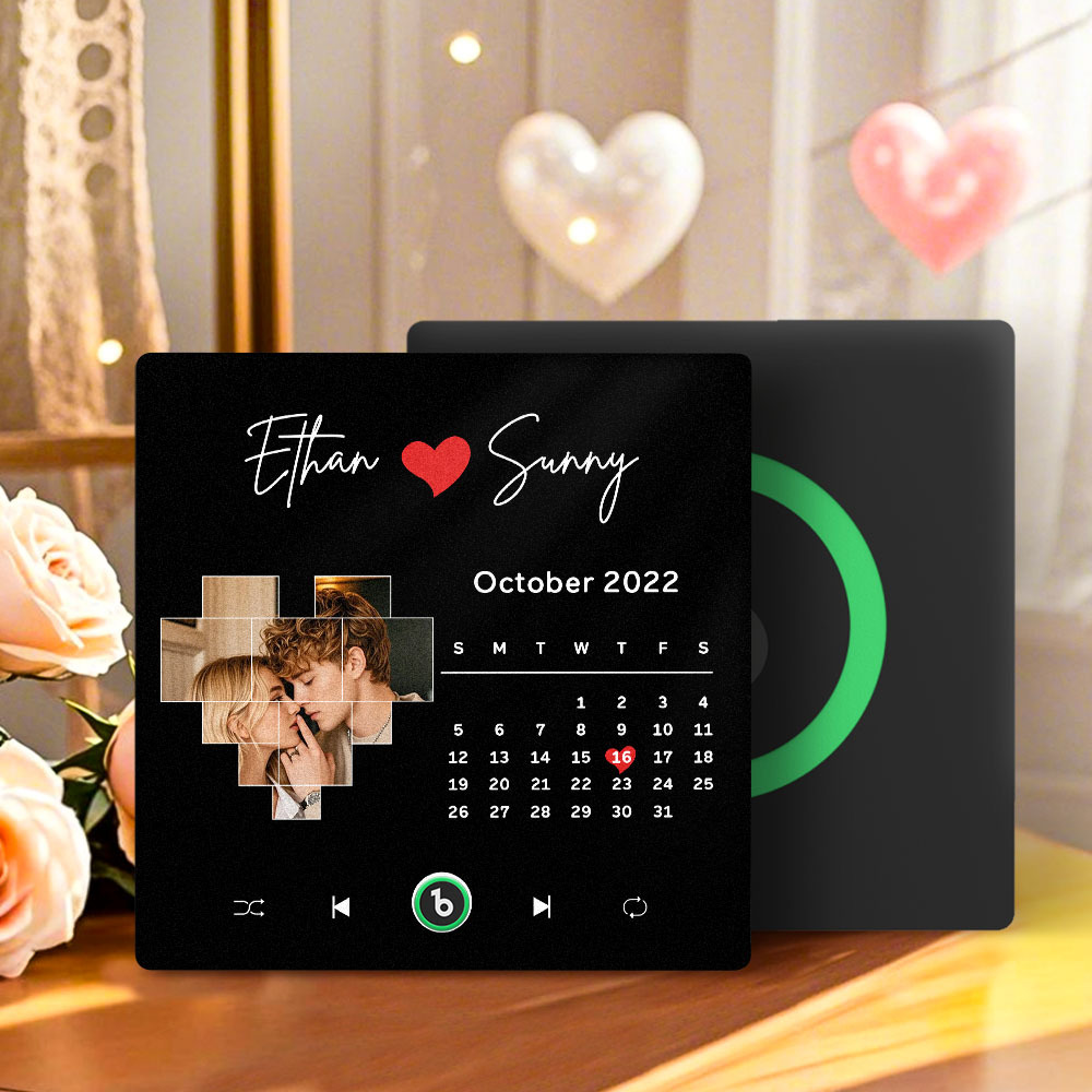 Personalized Music Fridge Magnet Valentine Gift Colorful Frame Album Fridge Magnet Music Wall Photo Sticker Music Movement That Can Be Played Gift for Couple