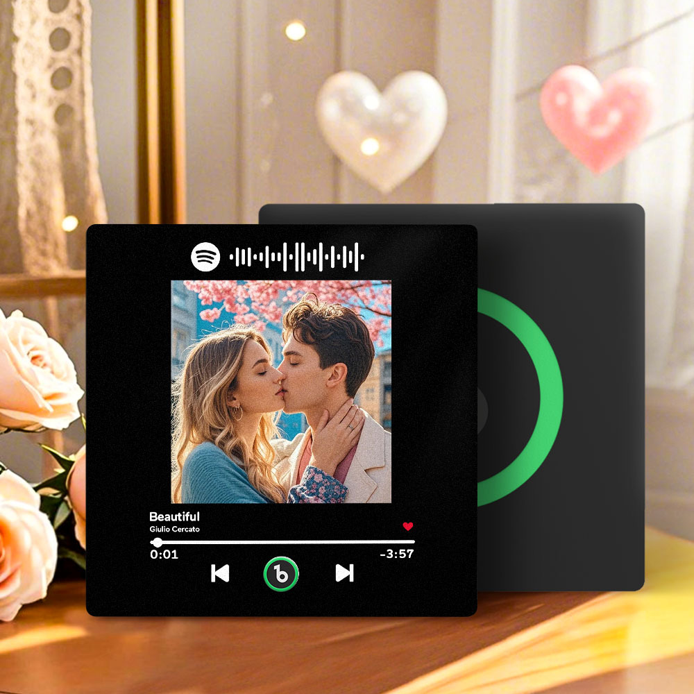Personalized Music Fridge Magnet Valentine Gift Colorful Frame Album Fridge Magnet Music Wall Photo Sticker Music Movement That Can Be Played Gift for Couple