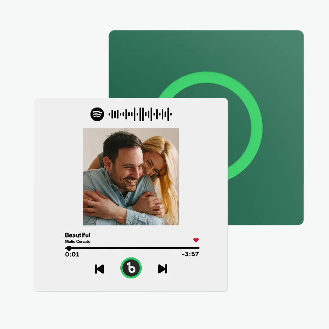 Custom Music Fridge Magnet with Colorful Frame Personalized Spotify and Photo Fridge Magnet That Can Be Played Song - Fridgebeats