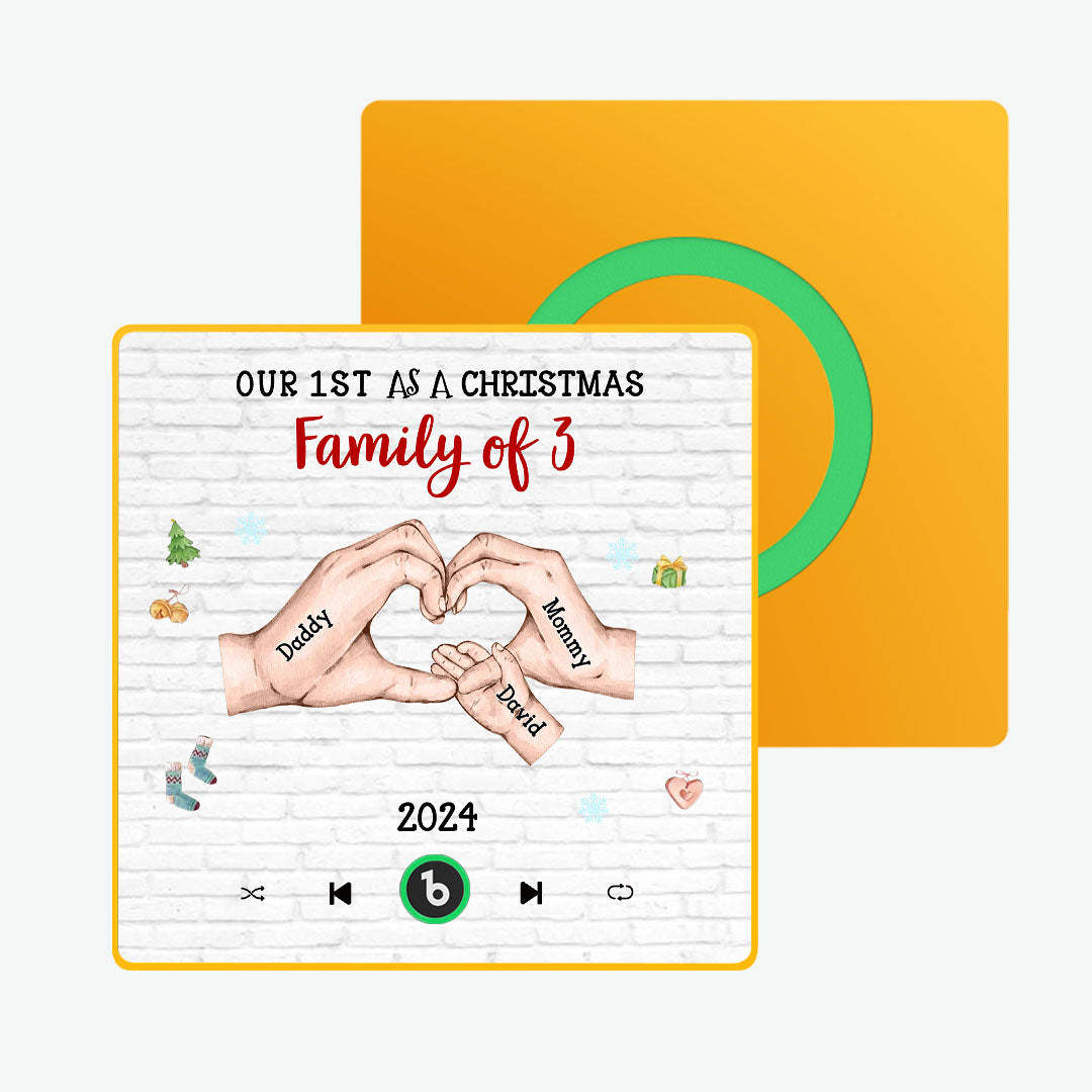 Custom Cartoon Character and Name Frame Fridge Magnet Custom Album Music Fridge Magnet Our First As a Christmas Family Of - Bestchristmasgifts