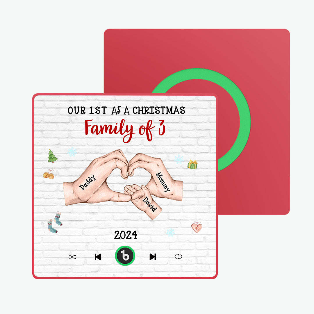 Custom Cartoon Character and Name Frame Fridge Magnet Custom Album Music Fridge Magnet Our First As a Christmas Family Of - Bestchristmasgifts