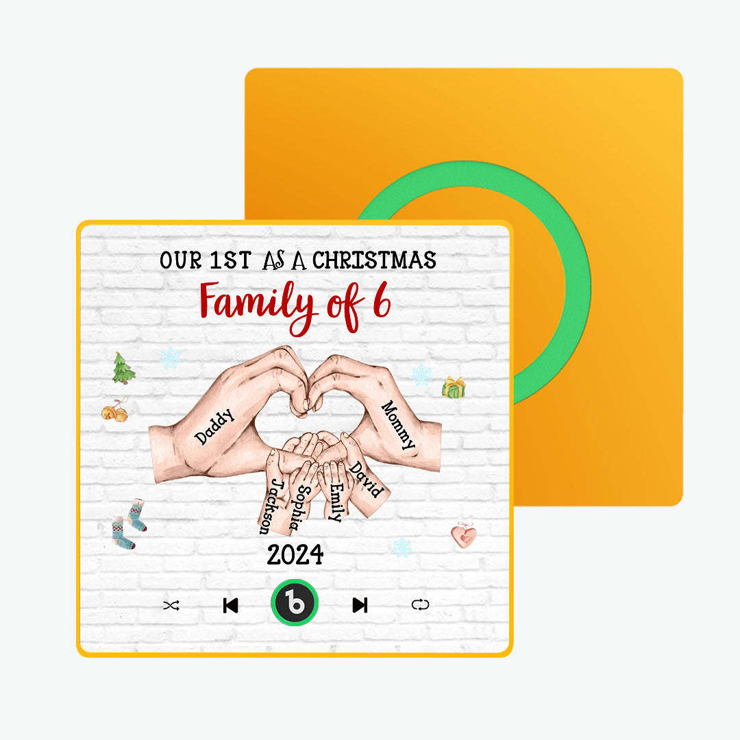 Custom Cartoon Character and Name Frame Fridge Magnet Custom Album Music Fridge Magnet Our First As a Christmas Family Of - Bestchristmasgifts