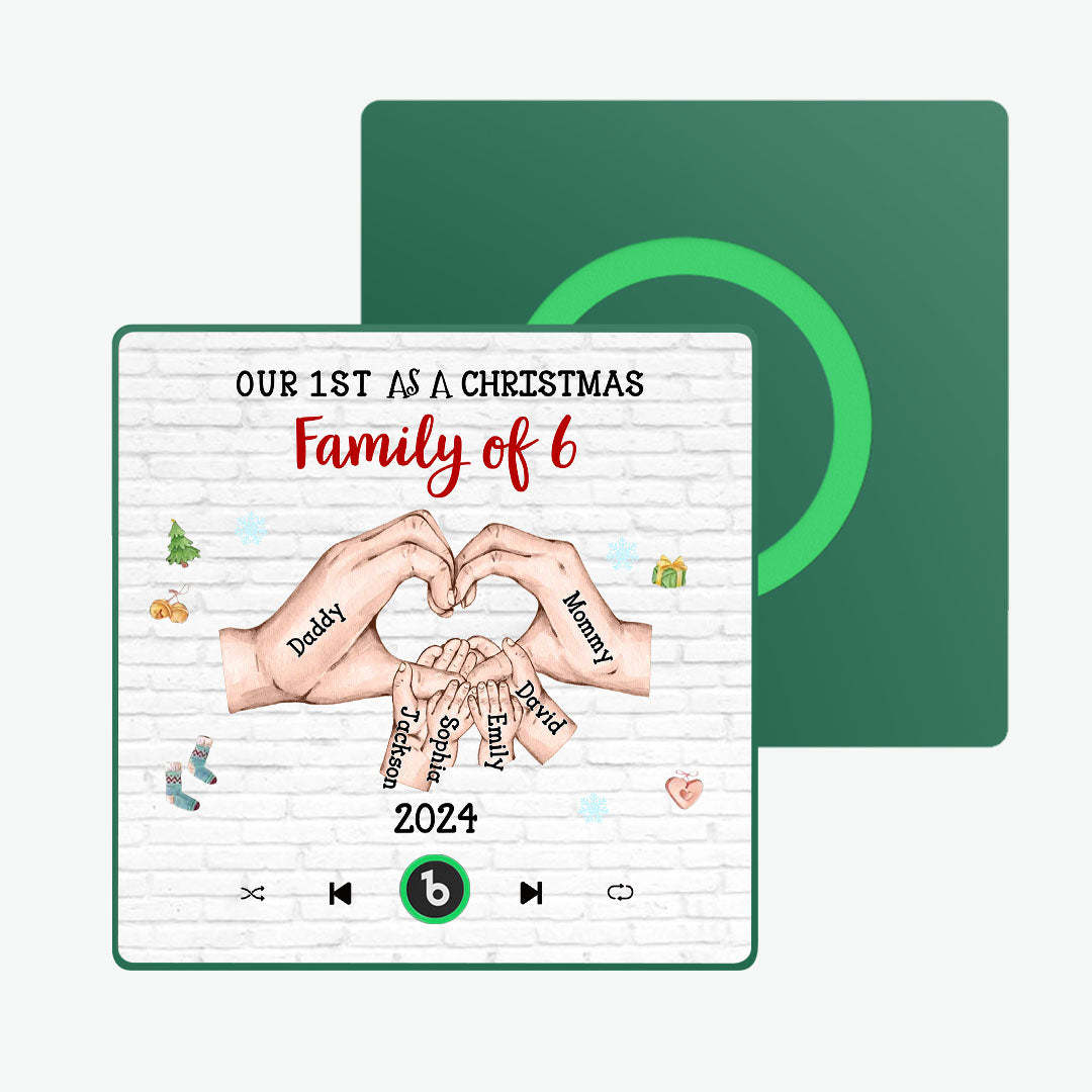 Custom Cartoon Character and Name Frame Fridge Magnet Custom Album Music Fridge Magnet Our First As a Christmas Family Of - Bestchristmasgifts