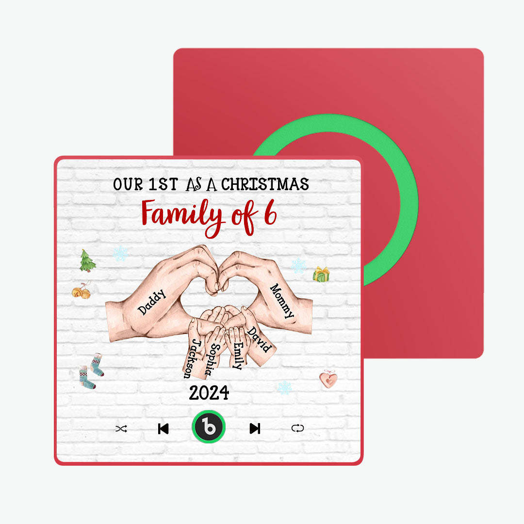 Custom Cartoon Character and Name Frame Fridge Magnet Custom Album Music Fridge Magnet Our First As a Christmas Family Of - Bestchristmasgifts