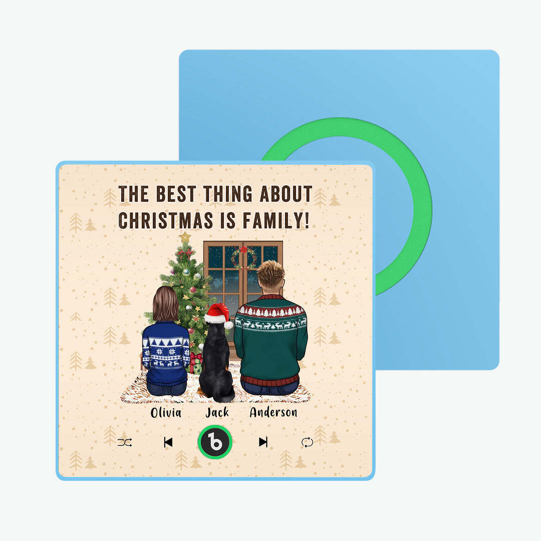 Custom Music Fridge Frame Magnet Custom Portrait Merry Christmas Custom Music Magnets Can Play Songs The Best Thing About Christmas Is Family - Bestchristmasgifts