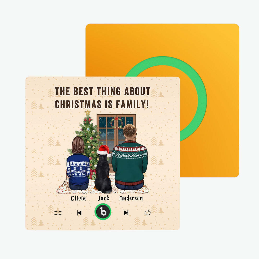 Custom Music Fridge Frameless Magnet Custom Portrait Merry Christmas Custom Music Magnets Can Play Songs The Best Thing About Christmas Is Family - Bestchristmasgifts