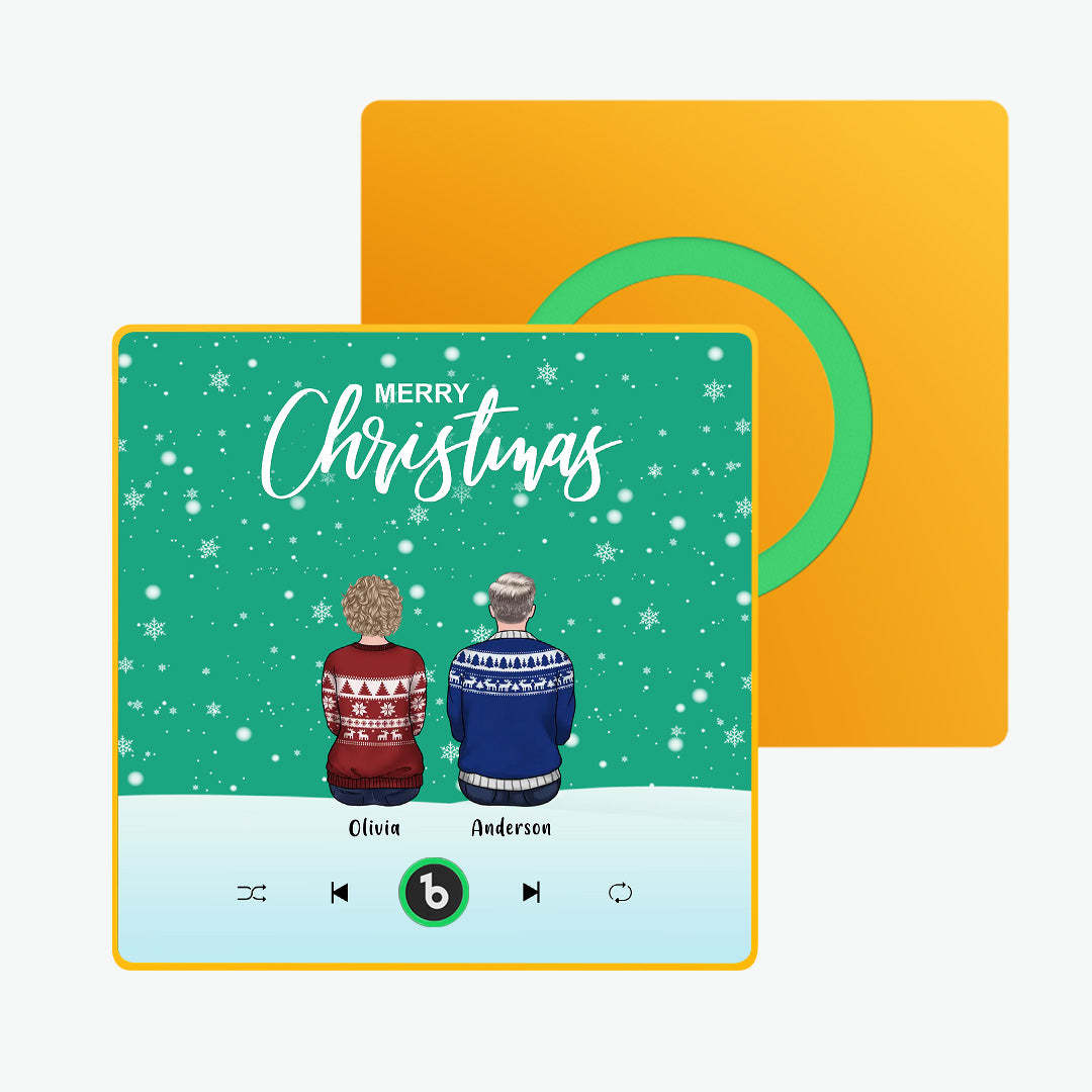 Custom Music Fridge Magnet Colorful Frame Album Fridge Magnet Music Wall Photo Sticker Custom Family Portrait Merry Christmas Can Play Songs Christmas Gift - Bestchristmasgifts