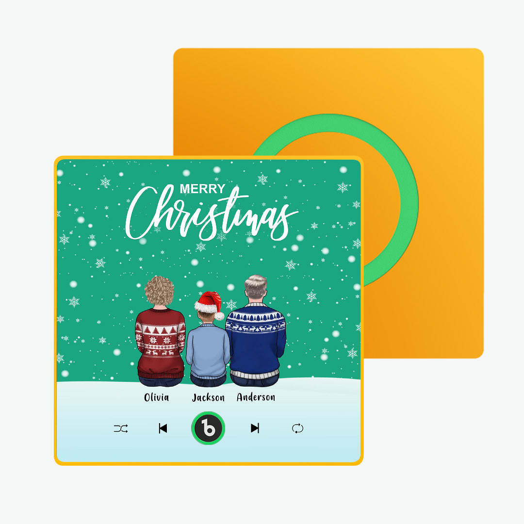 Custom Music Fridge Magnet Colorful Frame Album Fridge Magnet Music Wall Photo Sticker Custom Family Portrait Merry Christmas Can Play Songs Christmas Gift - Bestchristmasgifts