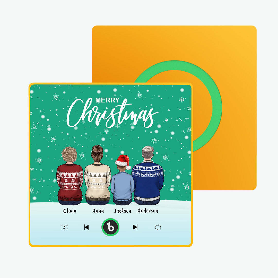 Custom Music Fridge Magnet Colorful Frame Album Fridge Magnet Music Wall Photo Sticker Custom Family Portrait Merry Christmas Can Play Songs Christmas Gift - Bestchristmasgifts