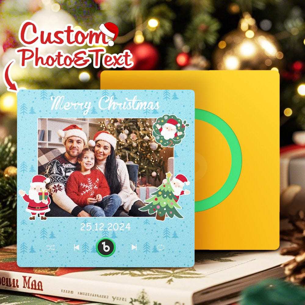 Custom Music Fridge Magnet Personalized Phto Colorful Fridge Magnet Christmas Gift for Family - Fridgebeats