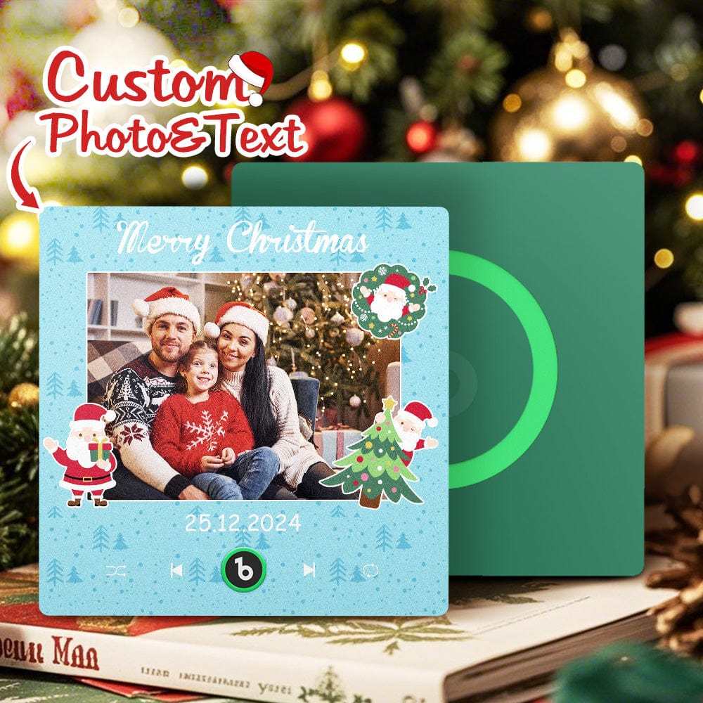 Custom Music Fridge Magnet Personalized Phto Colorful Fridge Magnet Christmas Gift for Family - Fridgebeats