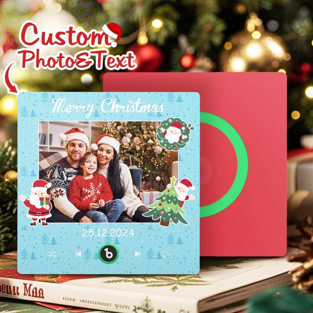 Custom Music Fridge Magnet Personalized Phto Colorful Fridge Magnet Christmas Gift for Family - Fridgebeats