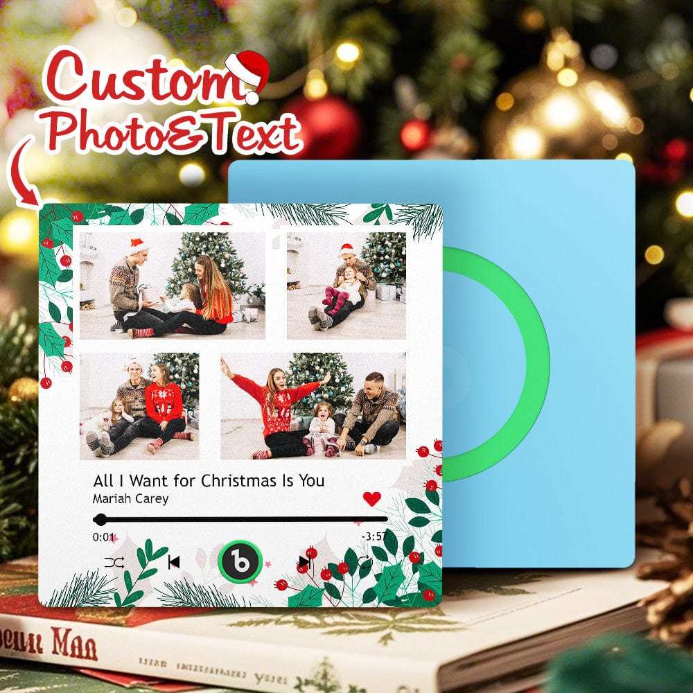 Christmas Gift Custom Music Fridge Magnet Personalized Multi Photo Fridge Magnet for Christmas Gift - Fridgebeats