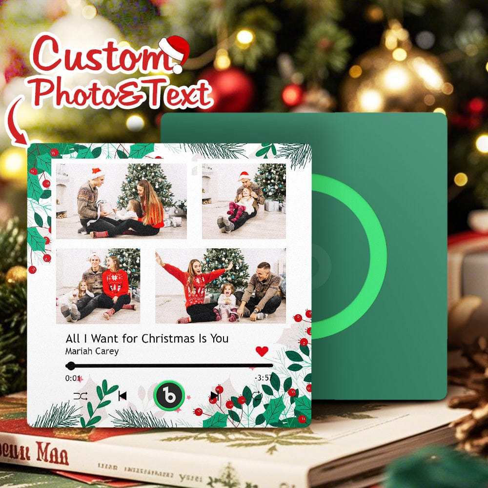 Christmas Gift Custom Music Fridge Magnet Personalized Multi Photo Fridge Magnet for Christmas Gift - Fridgebeats