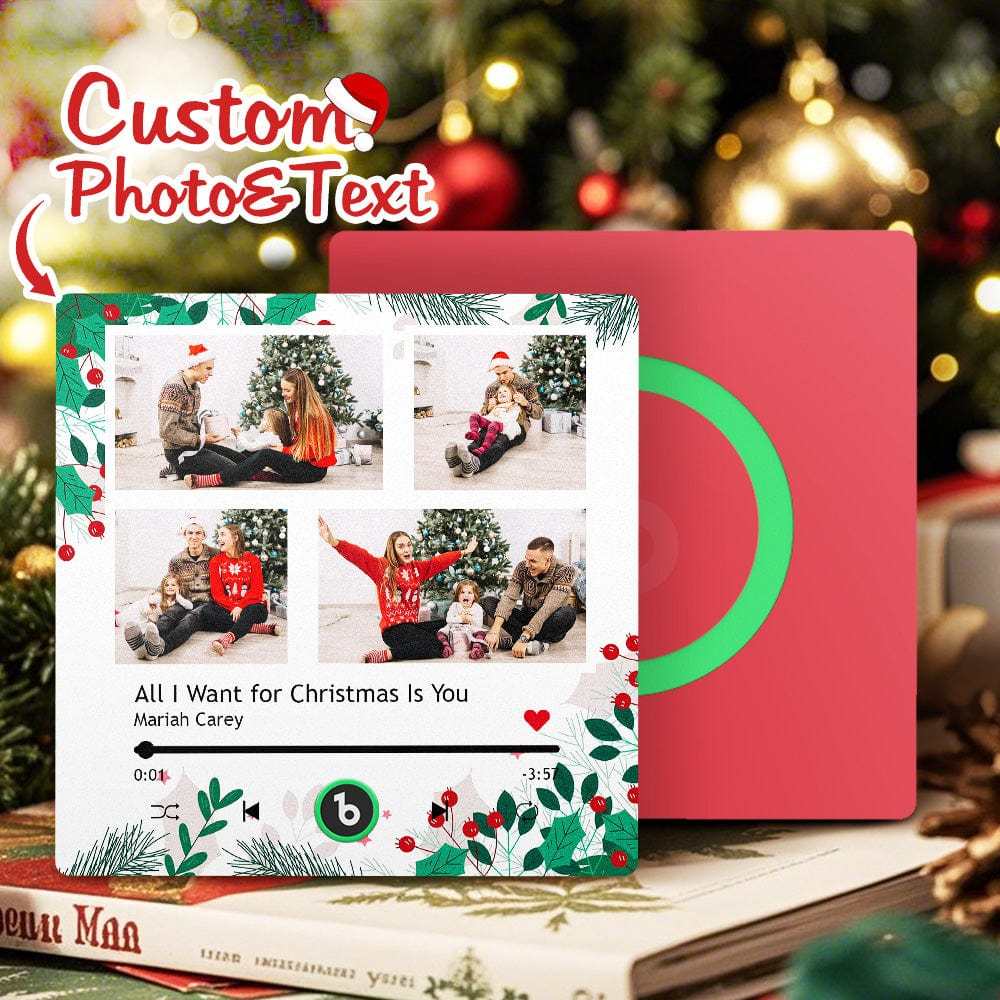 Christmas Gift Custom Music Fridge Magnet Personalized Multi Photo Fridge Magnet for Christmas Gift - Fridgebeats