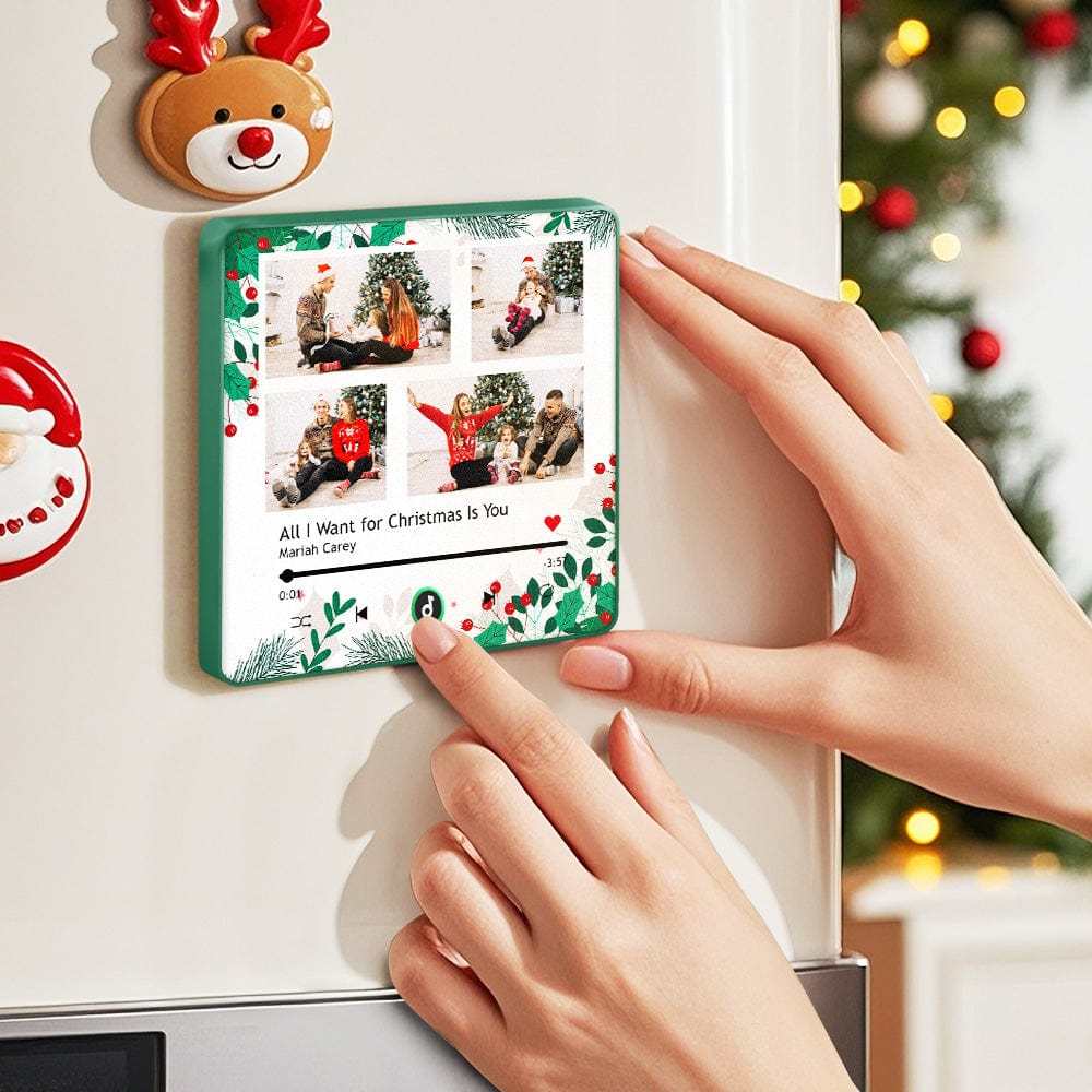 Christmas Gift Custom Music Fridge Magnet Personalized Multi Photo Fridge Magnet for Christmas Gift - Fridgebeats