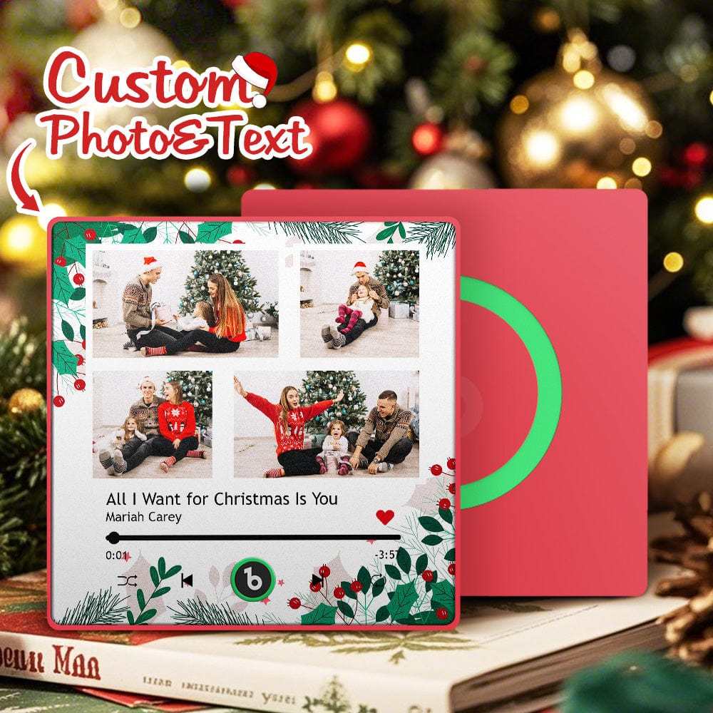 Christmas Gift Custom Music Fridge Magnet Personalized Multi Photo Fridge Magnet for Christmas Gift - Fridgebeats