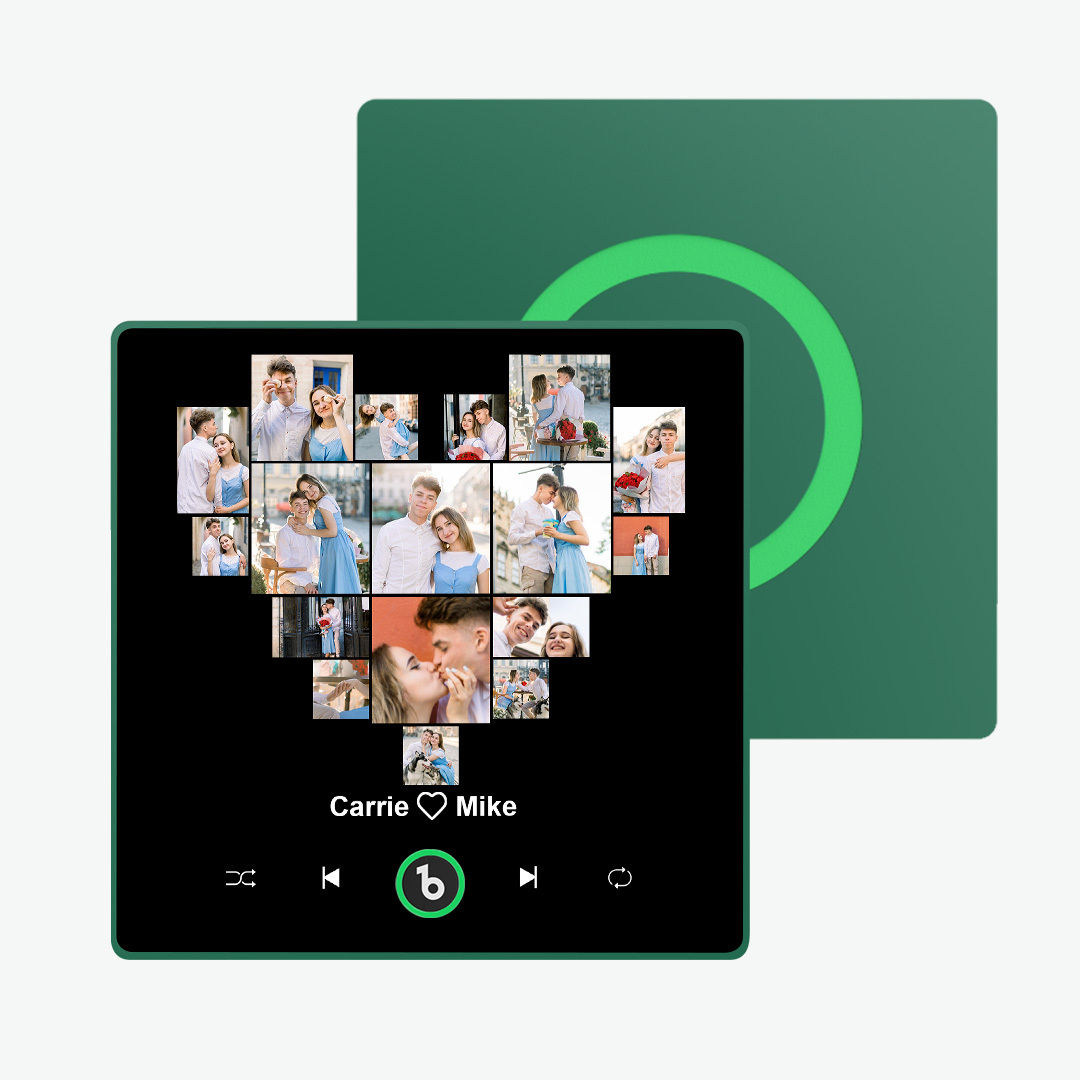 Custom Music And Photo Fridge Magnet FridgeBeats Pro Supports Bluetooth Connectivity Heart Fridge Magnet for Valentine's Day