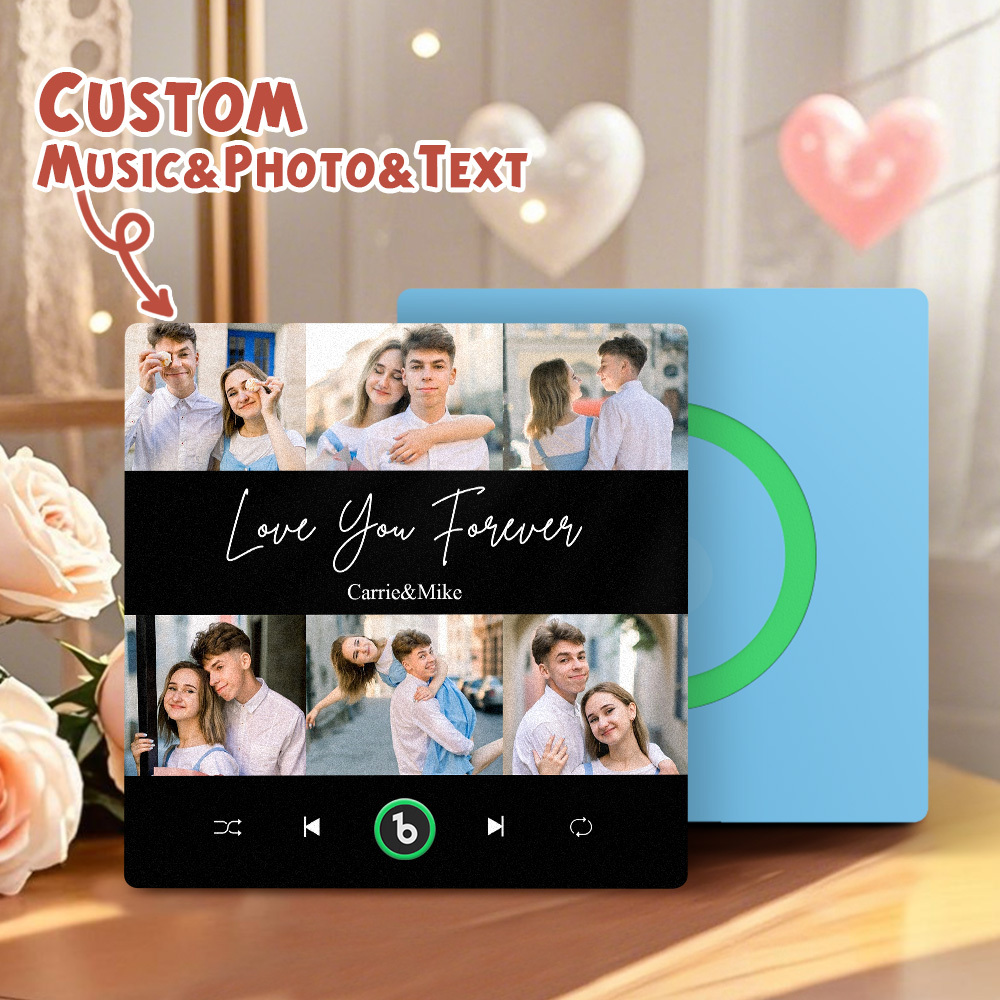 Custom Music Fridge Magnet 6 Photo Colorful Frame Album Fridge Magnet Valentine's Day Gift