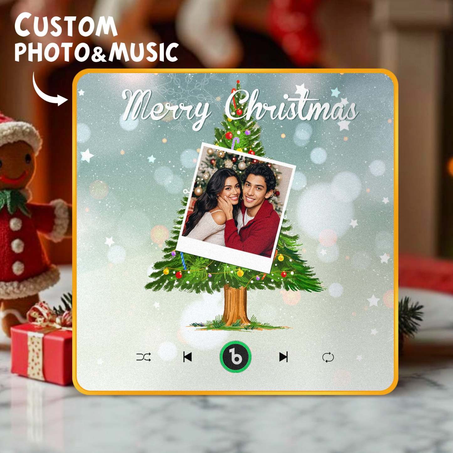 Custom Music And Photo Fridge Magnet Christmas Tree Fridge Magnet for Christmas Gifts - Fridgebeats