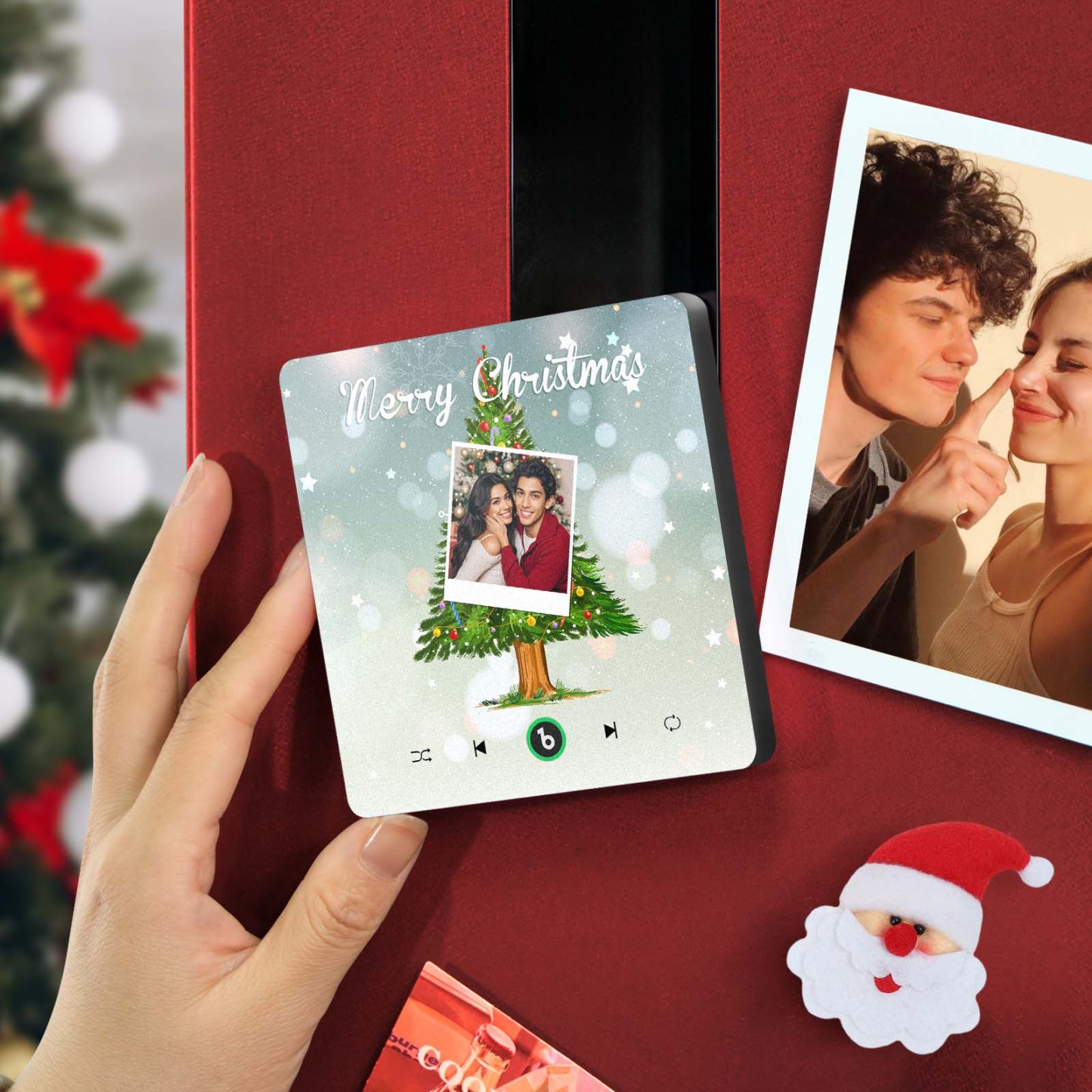 Custom Music And Photo Fridge Magnet Christmas Tree Fridge Magnet for Christmas Gifts - Fridgebeats