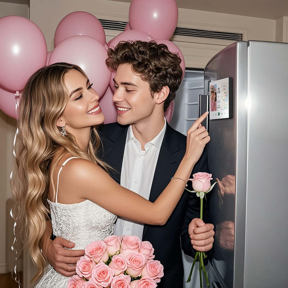 Custom Music Fridge Magnet with Photo and Map Upgraded Music Fridge Magnet Valentine's Gifts Our First Date - Fridgebeats