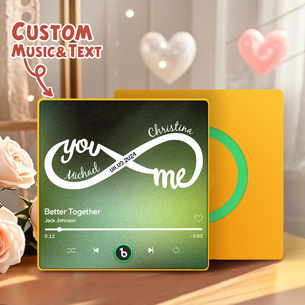 Custom Music & Text Fridge Magnets Personalized Infinite Love Fridge Magnets Perfect Valentine’s Gift