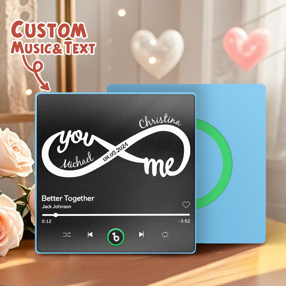 Custom Music & Text Fridge Magnets Personalized Infinite Love Fridge Magnets Perfect Valentine’s Gift