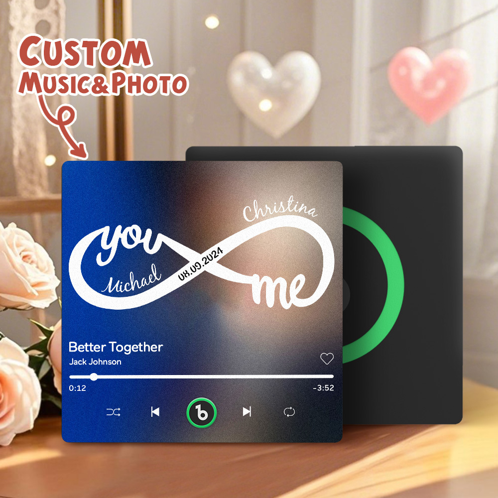 Custom Music & Text Fridge Magnets Personalized Infinite Love Fridge Magnets Perfect Valentine’s Gift
