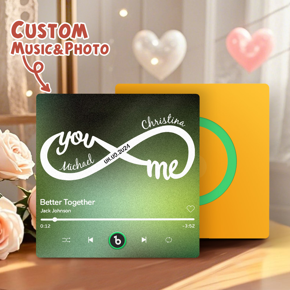 Custom Music & Text Fridge Magnets Personalized Infinite Love Fridge Magnets Perfect Valentine’s Gift