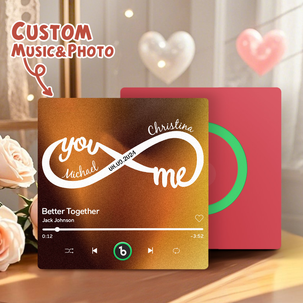 Custom Music & Text Fridge Magnets Personalized Infinite Love Fridge Magnets Perfect Valentine’s Gift