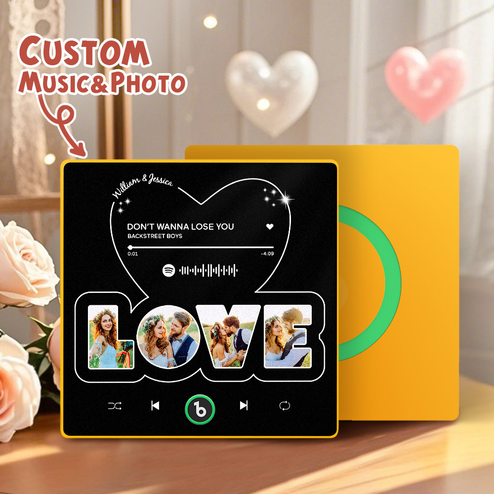 Custom Photo & Music Fridge Magnets Personalized Love Fridge Magnets Perfect Valentine’s Gift