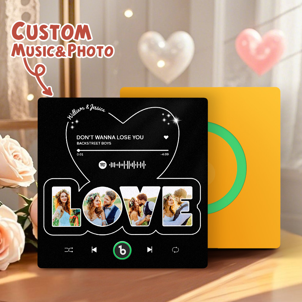 Custom Photo & Music Fridge Magnets Personalized Love Fridge Magnets Perfect Valentine’s Gift