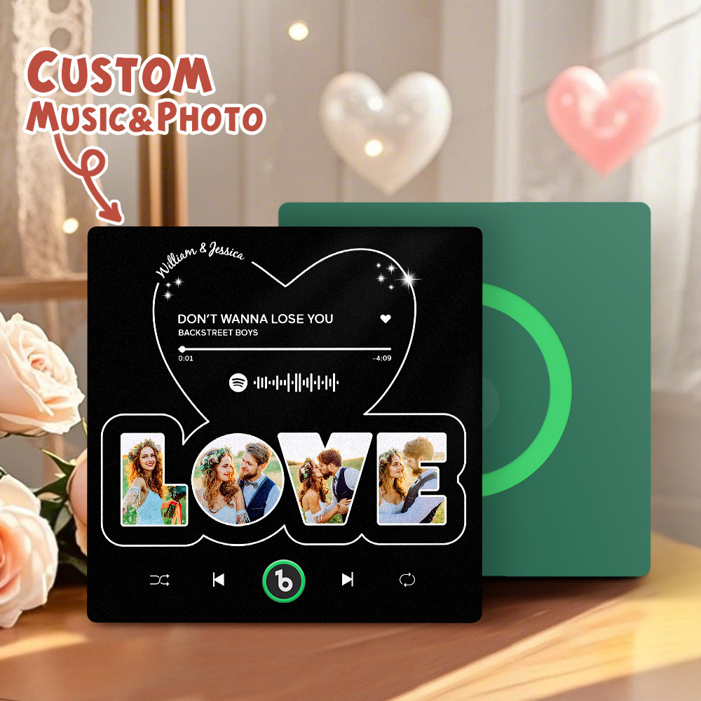 Custom Photo & Music Fridge Magnets Personalized Love Fridge Magnets Perfect Valentine’s Gift